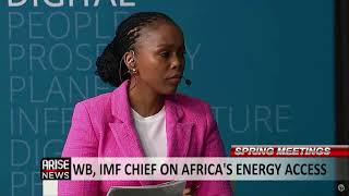 SPRING MEETINGS WB IMF CHIEF ON AFRICAS ENERGY ACCESS [upl. by Nahor]