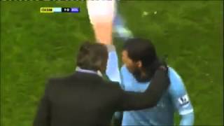 Angry Tevez protests his substitution with Mancini [upl. by Ttimme]