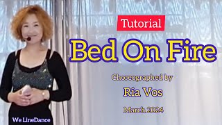 Tutorial  Bed On Fire linedance [upl. by Reffinej]