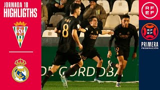 Resumen PrimeraFederación  Córdoba CF 12 Real MadridCastilla  Jornada 18 Grupo 2 [upl. by Enaitsirk]