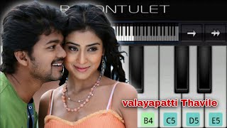 Valayapatti Thavile  Vijay  Easy Piano Tutorial  AR Rahman [upl. by Woody605]