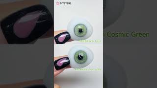 Comparison of two Rebirth Cosmic Green on the eye  MYEYEBB Review colorcontactlenses makeup [upl. by Platt]