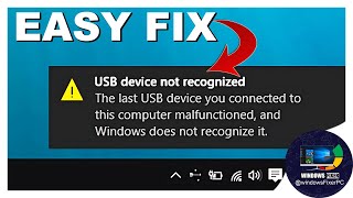 Troubleshooting USB Device Not Recognized Error on Windows 10  Easy Fixes [upl. by Ahsemaj886]