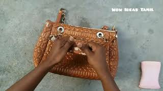 Old Handbag into New  Reuse Handbag  Wow Ideas Tamil [upl. by Kacey]