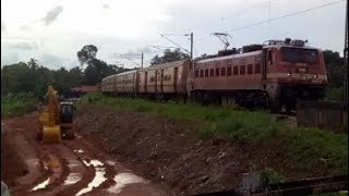 Train passing through Amaravila stationsingle lane track🚂🚃🚃🚃🚃🚃😍✨ [upl. by Fu]