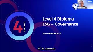 CIPS Level 4 Diploma ESG Governance Exam Masterclass 4 [upl. by Enetsuj]