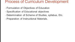 Process of Curriculum Development [upl. by Dranyl]