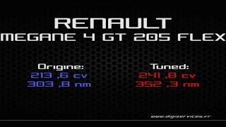 Renault Megane 4 GT 205cv Reprogrammation Moteur EDC FLEXFUEL  242cv Digiservices Paris 77 Dynoex [upl. by Ahseenat]