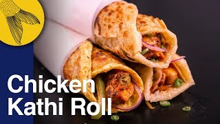 Chicken Roll Recipe—Calcutta Kathi Roll with Kabab Filling amp Paratha—Durga Pujo Special—ASMR Cooking [upl. by Hazrit170]