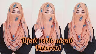 Hijab with Niqab Tutorial  Instant Hijab Style  Niqab Styles  zainab [upl. by Ailasor]