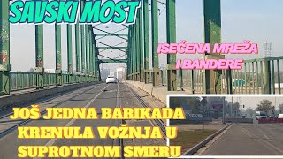 Beograd isečene bandere tramvaja ka Savskom mostujoš jedna barikada i sigurni saobraćajni problem [upl. by Nye805]