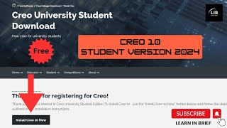 PTC Creo 100 Download amp Install  Student version  Free Software  Learn in brief [upl. by Acceber]