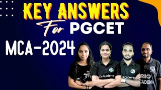 PGCET MCA 2024  KEY Answers [upl. by Nnyliram]