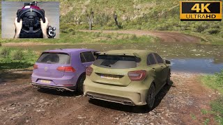 Forza Horizon 5  MERCEDESBENZ A45 VS GOLF 75 R  ONLINE CONVOY with THRUSTMASTER TSXW TH8A  4K [upl. by Uticas523]