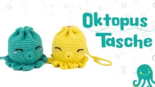 Oktopus Tasche häkeln 🐙  Accessoires  Häkelanleitung by justMiko [upl. by Nosreffej]