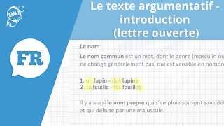 Allô prof  Le texte argumentatif  introduction lettre ouverte [upl. by Aicenert]