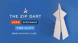 ✈ A Paper Airplane Designed for Distance  The Zip Dart  Fold N Fly [upl. by Otreblaug]