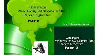 2023 Edexcel GCSE Maths Paper 1 Walkthrough Part 2  GCSE Maths Explained Questions 15 [upl. by Kolosick]