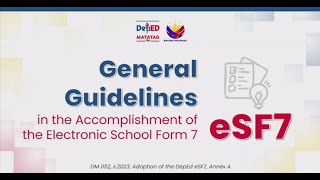 General Guidelines in the Accomplishment of Electronic School Form 7 eSF7 [upl. by Une]