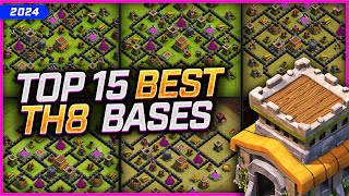 NEW BEST TH8 BASES WarTrophyFarming 😍 TOP 15 Town Hall 8 Base Links for 2024  Clash of Clans [upl. by Anelaf303]