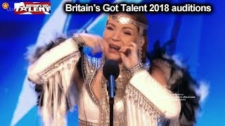 Olena Uutai Makes Strange Beautiful Noises like Horse Auditions Britains Got Talent 2018 BGT [upl. by Noiek]