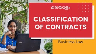 Classification of Contract Business Law Malayalam class  Bcom BBAMcom MBA JDCHDC [upl. by Pestana]