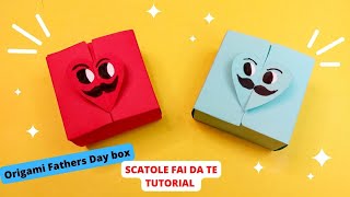 🎁👨🏼‍💼 LAVORETTI PER LA FESTA DEL PAPÀ  SCATOLA FAI DA TE TUTORIAL  Origami Fathers Day Box [upl. by Ogires]