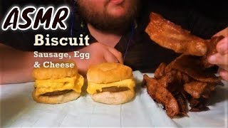 ASMR BRAUMS SAUSAGE EGG CHEESE BISCUIT WITH NICE GOLDEN CRISPY BACON SO SATISFYING ASMR [upl. by Aivatnahs]