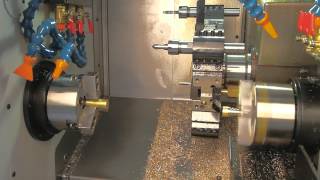 CUBIC STS27 Twin Spindle Lathe [upl. by Aicilram]