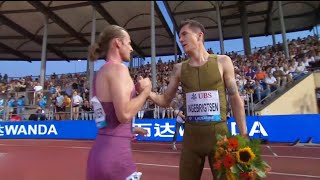 Jakob Ingebrigtsen won 1500m Lausanne Diamond League Ingebrigtsen beat Olympic Champion Cole Hocker [upl. by Ignatz]