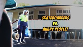 SKATERS vs HATERS 43  Skateboarders vs Angry People Skateboarding Compilation [upl. by Aicilyt]