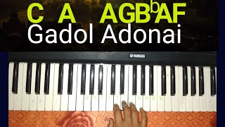 Gadol Adonai Hebrew song Keyboard Tutorial  Keyboard notes Gadol Adonai Hebrew song  SHINES MUSIC [upl. by Onra]