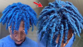 AMAZING  DYING MY DREADS BLUE [upl. by Retswerb]