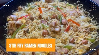 GRILLED CHICKEN AND SAUSAGE RAMEN NOODLES STIR FRY  EFE FOOD KITCHEN [upl. by Ayot]