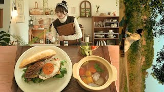 Episode 6 quotBread and soup and nice weather for catsquot👒 ❀◞  Cooking Techniques [upl. by Leroy908]