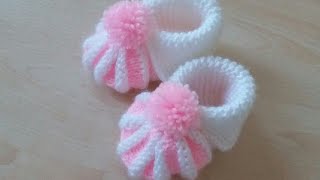 New Knitting Stitch Pattern For Baby BootiesJurabSocksआसान तरीके से बनाये बेबी बूटीज़111 [upl. by Stutman]