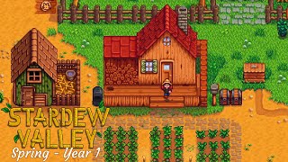 STARDEW VALLEY Chill gameplay for relax or study  Full spring Year 1  No commentary [upl. by Gnay]