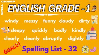 English Grade 1 Spelling List 32 [upl. by Leahcimed172]