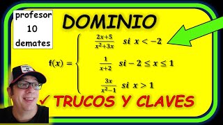 DOMINIO de una función a TROZOS ⭐ TRUCOS y CLAVES Ejercicios resueltos [upl. by Lasiaf442]