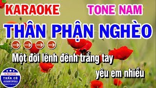 Karaoke Thân Phận Nghèo  Nhạc Sống Tone Nam Beat Hay Dễ Hát [upl. by Reinald810]