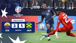 ECUADOR 31 JAMAICA  HIGHLIGHTS  CONMEBOL COPA AMÉRICA USA 2024™ [upl. by Amandie]