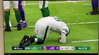 Aaron Rodgers Injury Screaming LegKnee on Sunday 10624 Jets vs Vikings [upl. by Osnohpla]