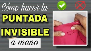 Cómo hacer PUNTADAS INVISIBLES  OCULTAS O ESCONDIDAS a mano Fabiana Marquesini  475 [upl. by Cousin]