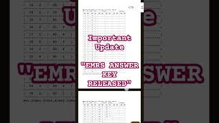 EMRS ANSWER KEY RELEASED [upl. by Klein]