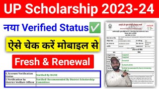 नया Verified UP Scholarship Status ऐसे चेक करें 202324  UP Scholarship Status Kaise dekhe 202324 [upl. by Acirema]