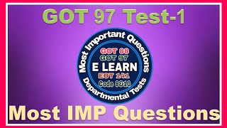 GOT 97 TEST1 DEPARTMENTAL TESTS E LEARN [upl. by Eppesuig]