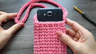 Easy DIY Tutorial💖 Crochet phone bag 💖 [upl. by Neural362]