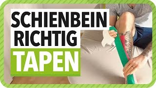 Schienbein Tapen Anleitung  Kinesiologie Tape Anleitung für das Schienbein  Netztherapeuten [upl. by Gerdeen206]