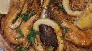 seafood mix  paella pottery  shrimp  calamari  mussel  viral  like and subscribe [upl. by Aivatan]