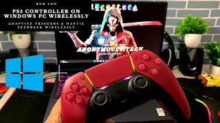 How to Use PS5 Controller On Windows PC  Adaptive Triggers amp Haptic Feedback Wirelessly🔥 [upl. by Arjan506]